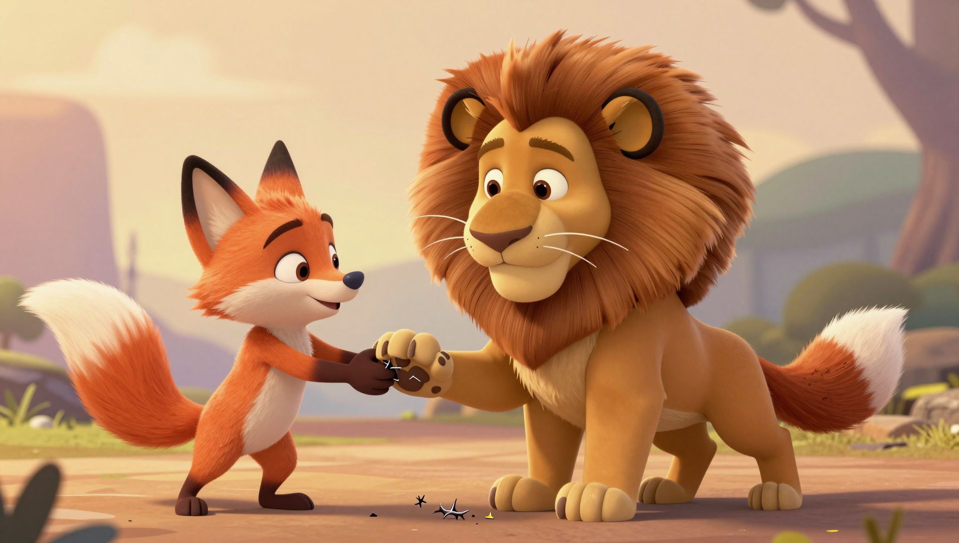 AI Video Scene Demo - Lion Artwork
